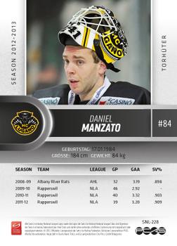2012-13 Swiss National League #228 Daniel Manzato Back
