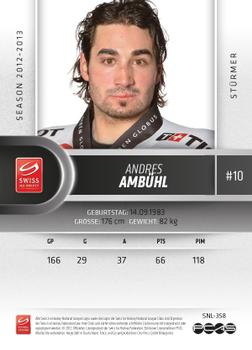 2012-13 Swiss National League #358 Andres Ambuhl Back