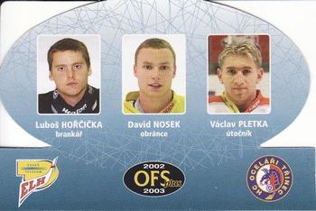 2002-03 OFS Plus (ELH) - OFS Trio #T-17 Lubos Horcicka / David Nosek / Vaclav Pletka Front