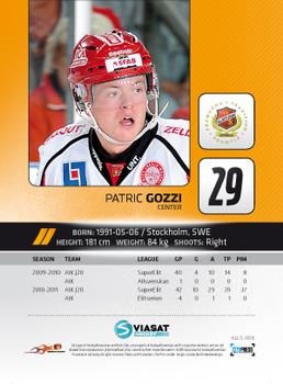 2011-12 HockeyAllsvenskan #ALLS-006 Patric Gozzi Back