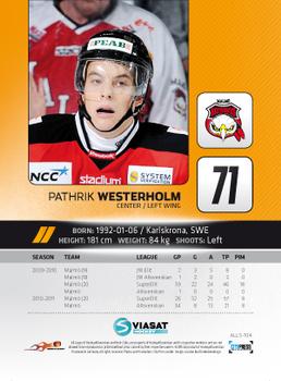 2011-12 HockeyAllsvenskan #ALLS-104 Pathrik Westerholm Back