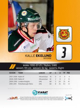 2011-12 HockeyAllsvenskan #ALLS-114 Kalle Ekelund Back