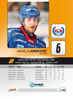 2011-12 HockeyAllsvenskan #ALLS-138 Daniel Ljungqvist Back