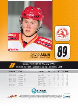 2011-12 HockeyAllsvenskan #ALLS-246 David Aslin Back