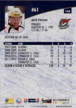 2012-13 Czech OFS Plus #144 Ales Pavlas Back