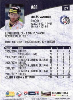 2012-13 Czech OFS Plus #177 Lukas Vantuch Back