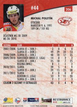 2012-13 Czech OFS Plus #206 Michal Poletin Back