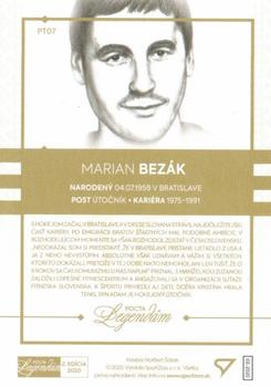 2020 SportZoo Pocta Legendam II. Edicia - Portret Green Auto #PT07 Marian Bezak Back
