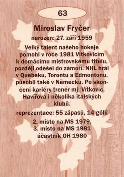 2009-10 Legendy CS #63 Miroslav Frycer Back