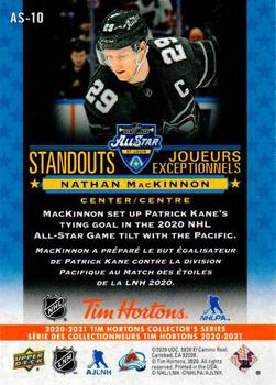2020-21 Upper Deck Tim Hortons - All-Star Standouts #AS-10 Nathan MacKinnon Back