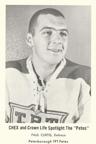 1965-66 Crown Life Peterborough Petes (OHA) #NNO Paul Curtis Front