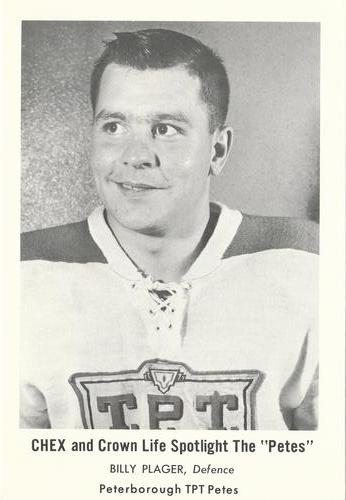 1965-66 Crown Life Peterborough Petes (OHA) #NNO Bill Plager Front