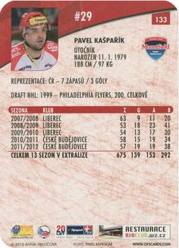 2012-13 Czech OFS Plus - Die Cut #133 Pavel Kasparik Back