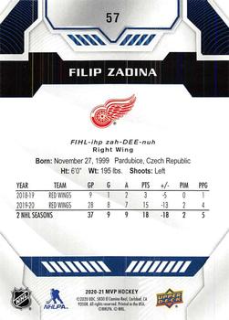 2020-21 Upper Deck MVP - Blue #57 Filip Zadina Back