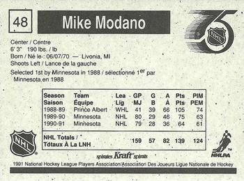 1991-92 Kraft - Black Backs #48 Mike Modano Back