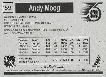 1991-92 Kraft - Black Backs #59 Andy Moog Back