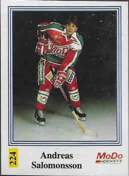 1992-93 Semic Elitserien (Swedish) Stickers #243 Andreas Salomonsson Front