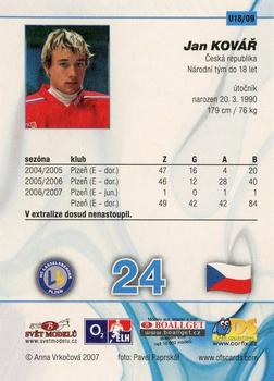 2007-08 Czech OFS - Czech Republic U-18 #U18/09 Jan Kovar Back