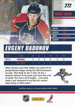 2010-11 Donruss #272 Evgeny Dadonov  Back