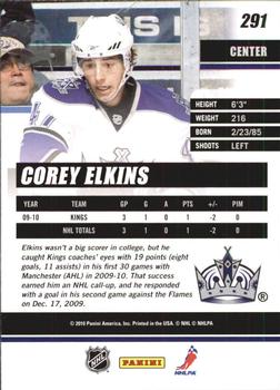 2010-11 Donruss #291 Corey Elkins  Back