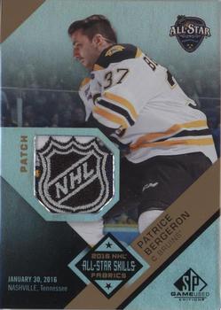 2016-17 SP Game Used - 2016 All-Star Skills Fabrics Patch Gold Achievements #AS-PB Patrice Bergeron Front