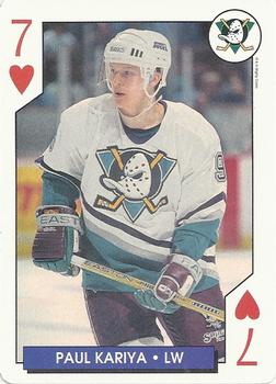 1995-96 Bicycle NHL Hockey Aces #7♥ Paul Kariya Front