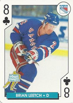 1996-97 Bicycle NHL Hockey Aces #8♣ Brian Leetch Front