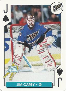1996-97 Bicycle NHL Hockey Aces #J♠ Jim Carey Front