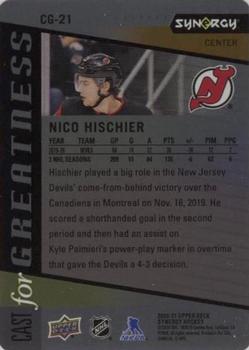 2020-21 Upper Deck Synergy - Cast for Greatness #CG-21 Nico Hischier Back