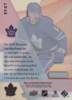 2020-21 Upper Deck Synergy - Exceptional Young Stars Gold #EY-27 Auston Matthews Back