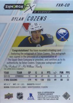 2020-21 Upper Deck Synergy - Synergy FX Rookies Gold #FXR-DC Dylan Cozens Back