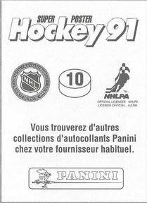 1990-91 Panini Super Poster Quebec Nordiques #10 Tony Hrkac Back