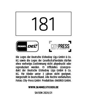2020-21 Playercards Stickers (DEL) #181 Mick Kohler Back