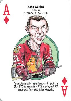 2017 Hero Decks Chicago Blackhawks Hockey Heroes Playing Cards #A♦ Stan Mikita Front