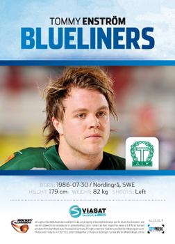 2012-13 HockeyAllsvenskan - Blueliners #ALLS-BL11 Tommy Enstrom Back