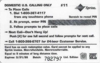 1995 Signature Rookies Auto-Phonex - $3 Phone Cards #11 Jack Callahan Back