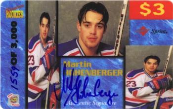 1995 Signature Rookies Auto-Phonex - $3 Phone Cards #18 Martin Hohenberger Front