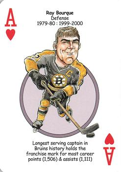 2018 Hero Decks Boston Bruins Hockey Heroes Playing Cards #A♥ Ray Bourque Front