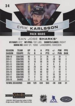 2019-20 O-Pee-Chee Platinum - Pond Hockey Green #34 Erik Karlsson Back