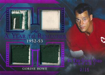 2020-21 Leaf In The Game Used - A Year to Remember Purple #AYR-09 Gordie Howe Front