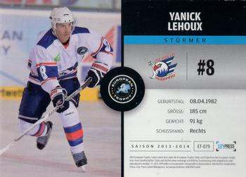 2013-14 Playercards Premium Serie (DEL) #ET-079 Yanick Lehoux Back