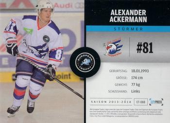2013-14 Playercards Premium Serie (DEL) #ET-088 Alexander Ackermann Back