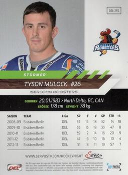 2013-14 Playercards Premium Serie (DEL) #DEL-255 Tyson Mulock Back