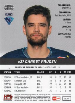 2020-21 Playercards (DEL) #DEL-114 Garret Pruden Back