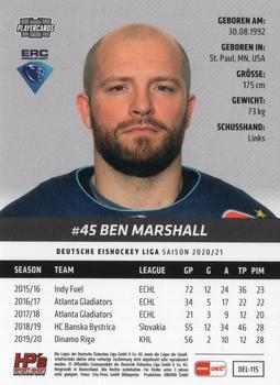 2020-21 Playercards (DEL) #DEL-115 Ben Marshall Back