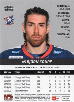 2020-21 Playercards (DEL) #DEL-213 Björn Krupp Back