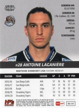 2020-21 Playercards (DEL) #DEL-337 Antoine Laganière Back