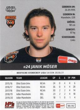 2020-21 Playercards (DEL) #DEL-352 Janik Möser Back
