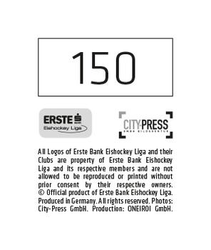 2015-16 Playercards Stickers (EBEL) #150 Istvan Bartalis Back