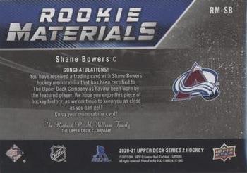 2020-21 Upper Deck - Rookie Materials #RM-SB Shane Bowers Back